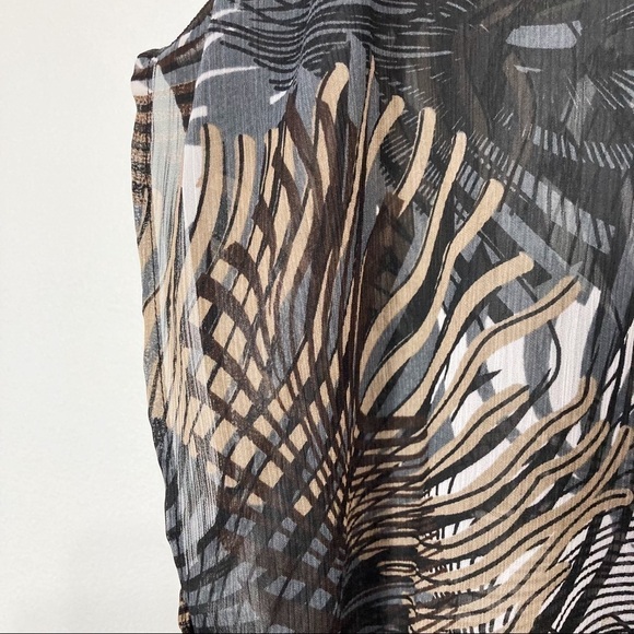 Smart Set Sheer Tribal Print Scoop Neck Sleeveless Blouse Size XL - Picture 6 of 10